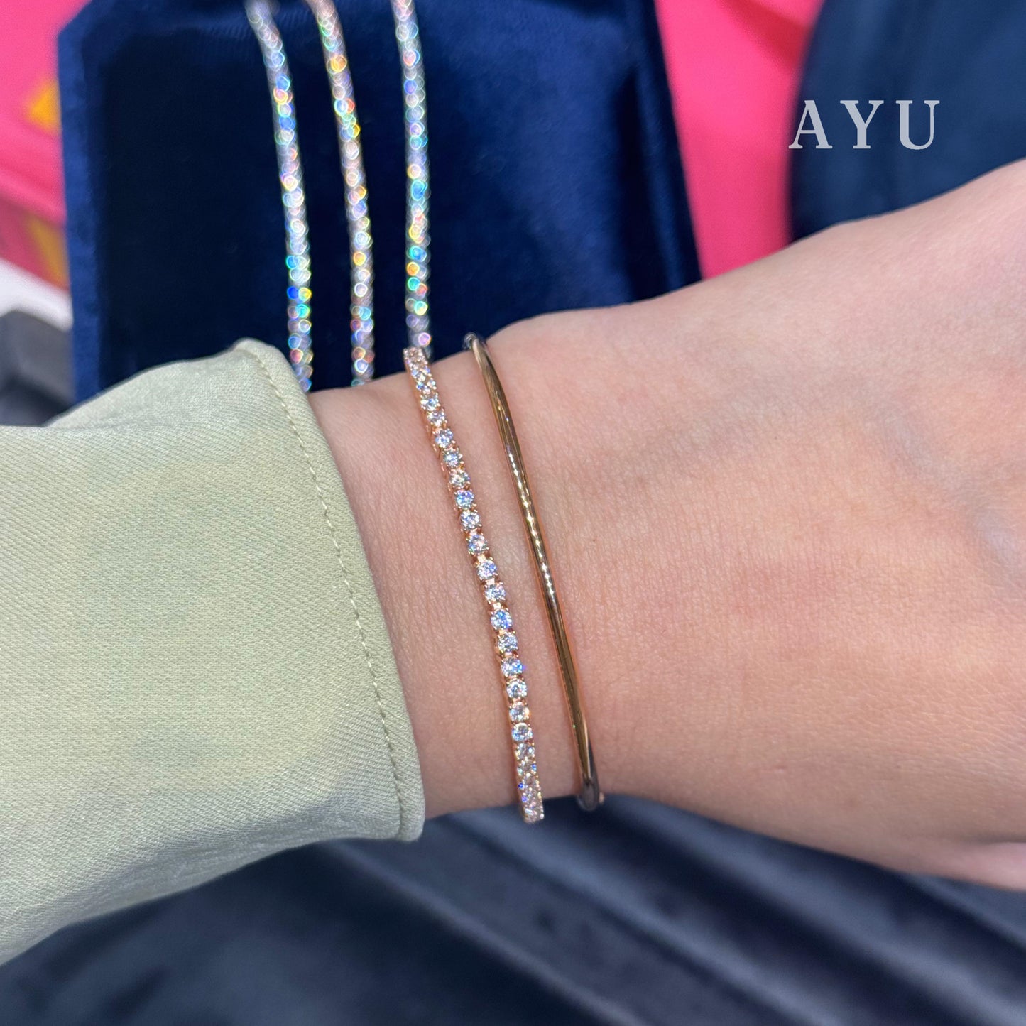 AYU Gelang Emas - Classic Eternity Bracelet 17k Rose Gold
