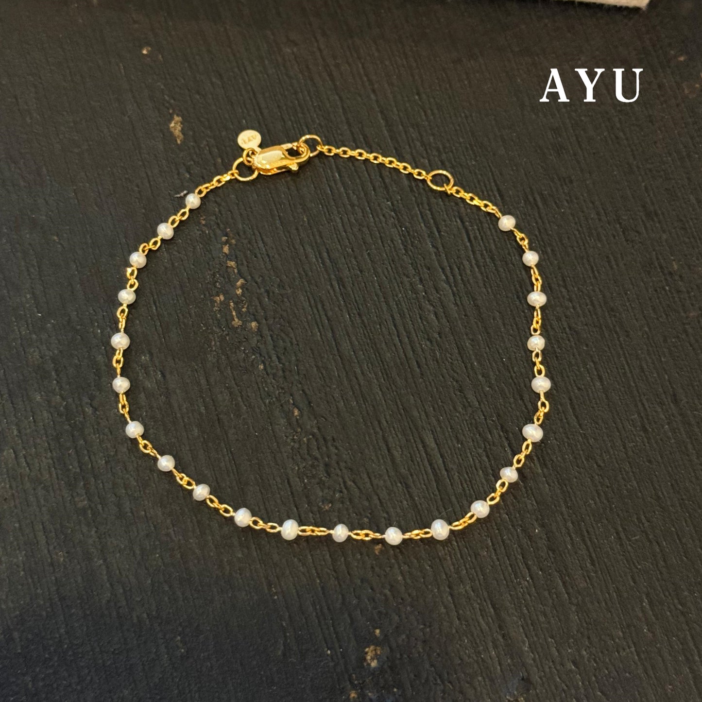 AYU Gelang Emas - Mini Pearl Chain Bracelet 16k Yellow Gold