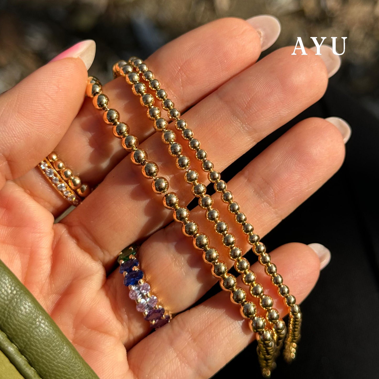 AYU Gelang Emas - Gold Boba Bracelet 16k Yellow Gold
