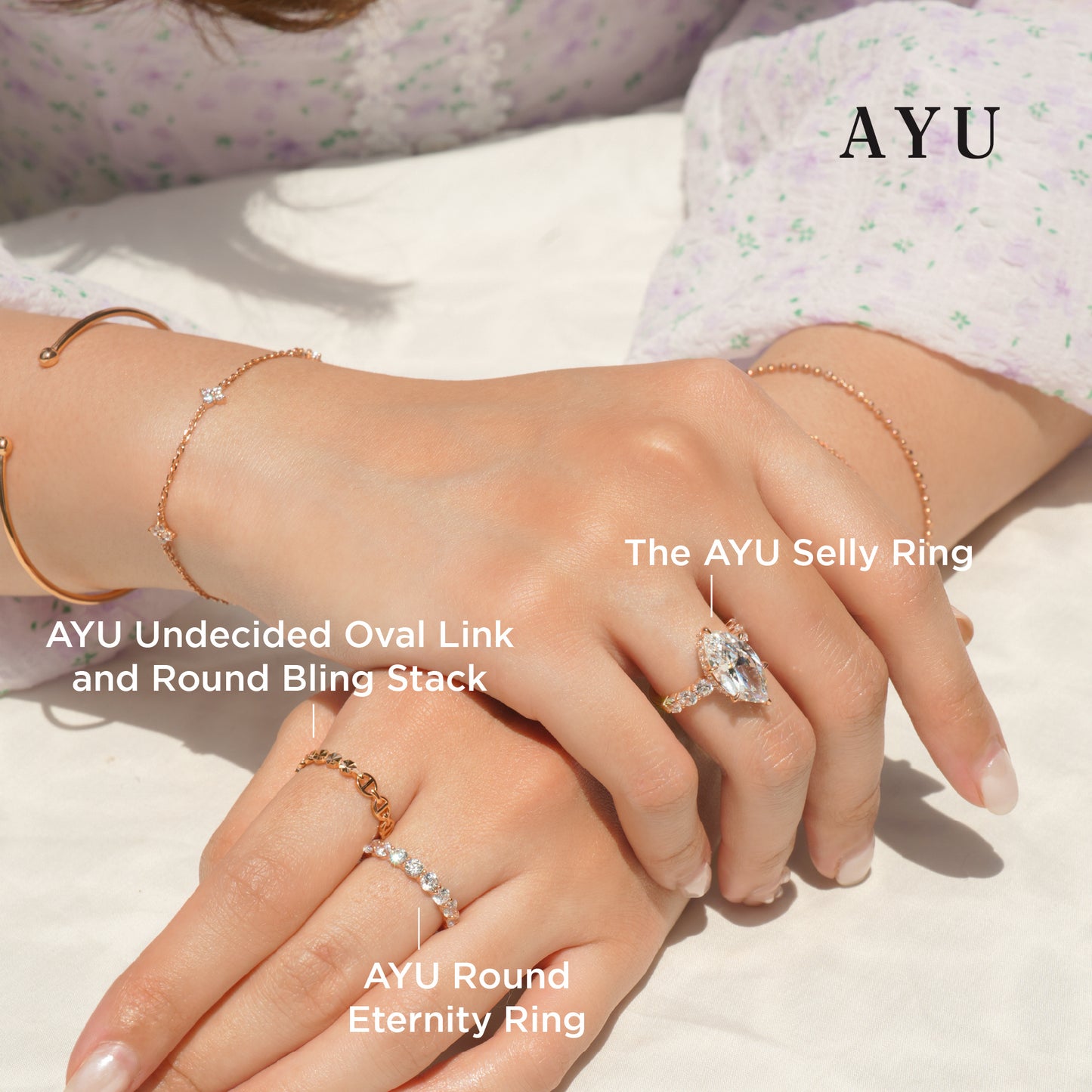 AYU Cincin Emas - The Ayu Selly Ring 17k Rose Gold