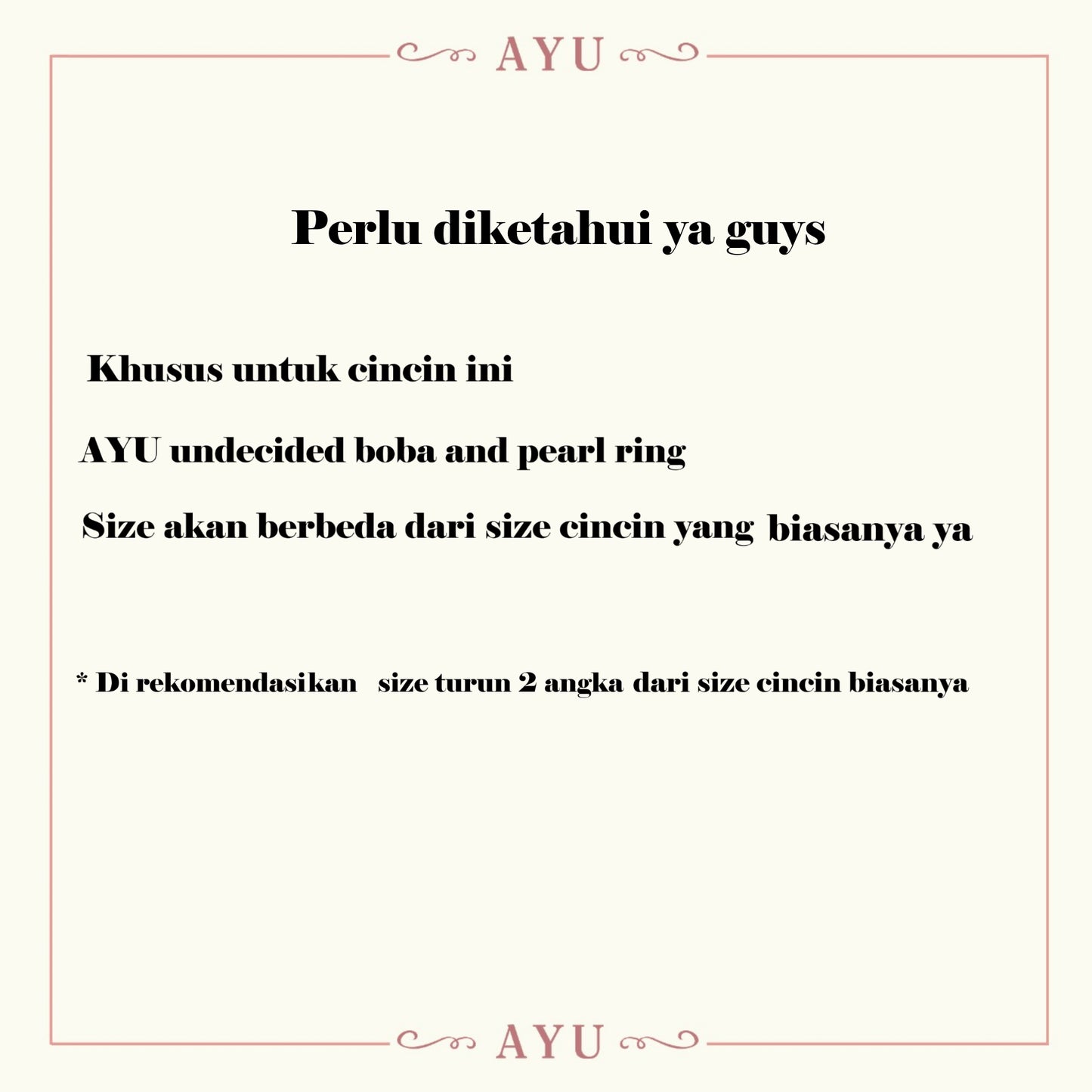 AYU Cincin Emas - Undecided Boba And Pearl Ring 17k Rose Gold