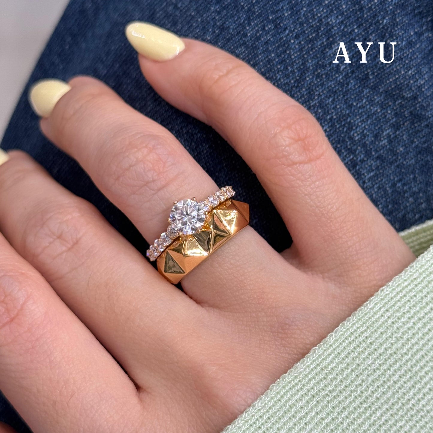 AYU Cincin Emas - Baby Gigi 6 Prong Solitaire Ring 17k White Gold
