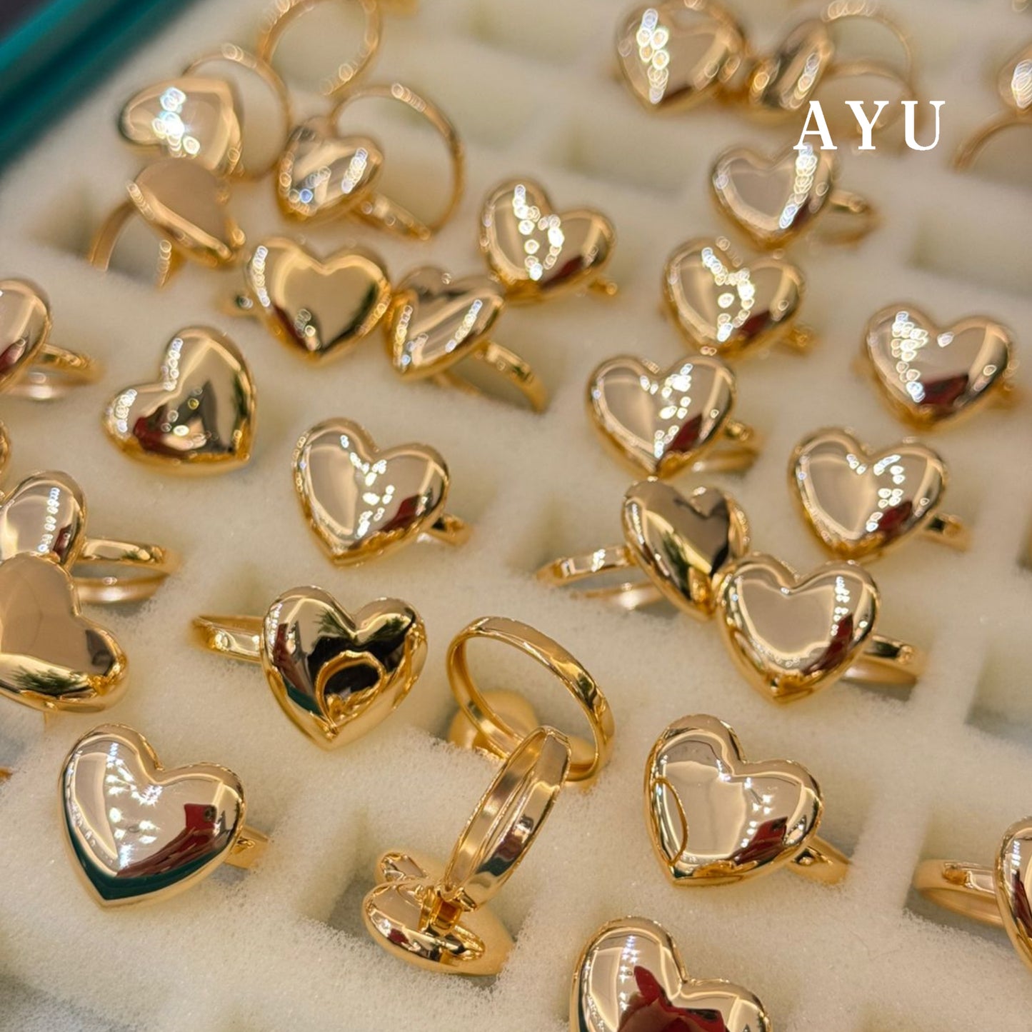 AYU Cincin Emas - Gold Chubby Heart Ring 16k Yellow Gold