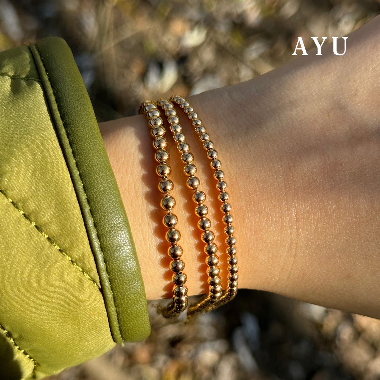 AYU Gelang Emas - Gold Boba Bracelet 16k Yellow Gold