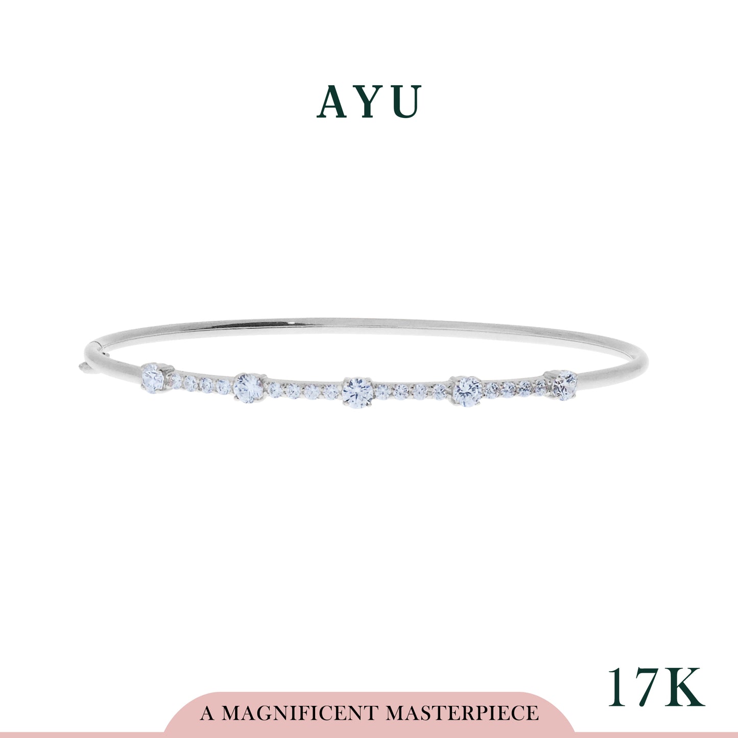 AYU Gelang Emas - Pave Bar Wire Bangle 17k