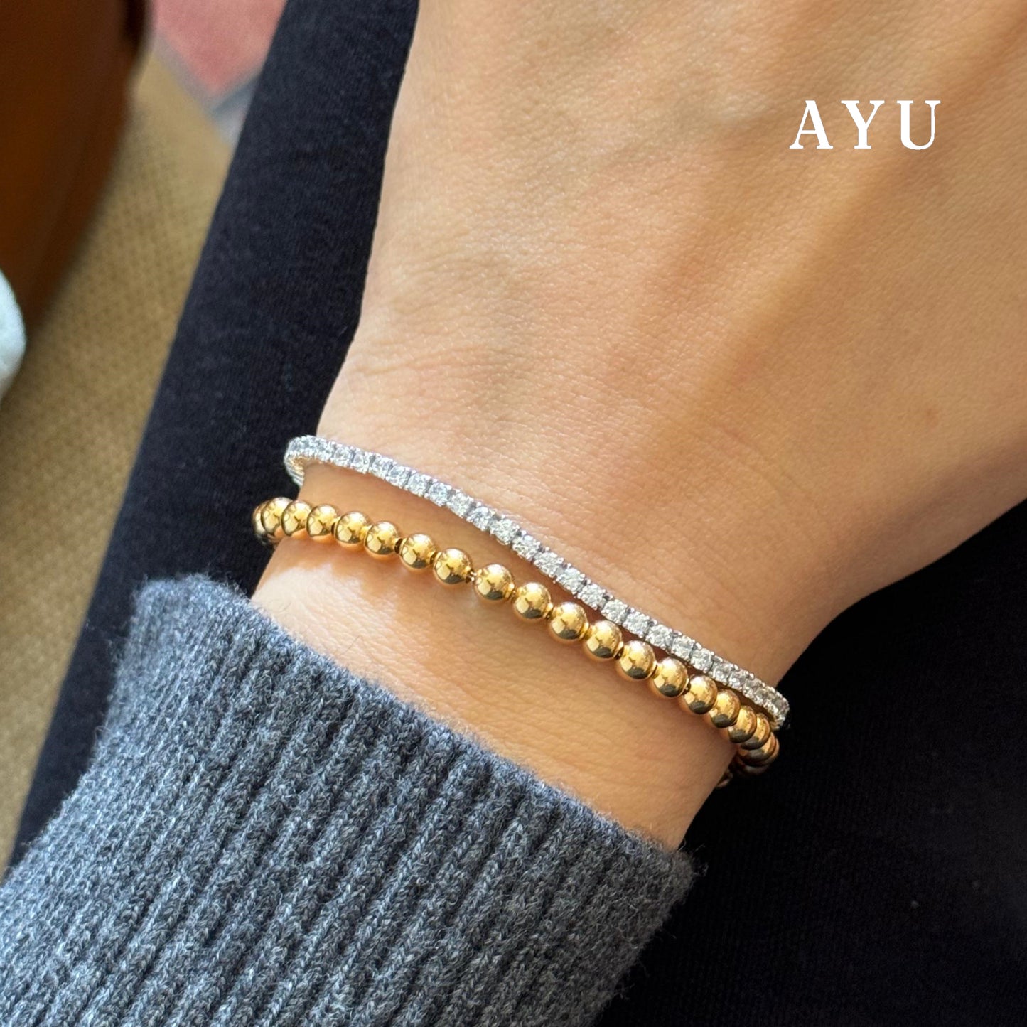 AYU Gelang Emas - Gold Boba Bracelet 16k Yellow Gold