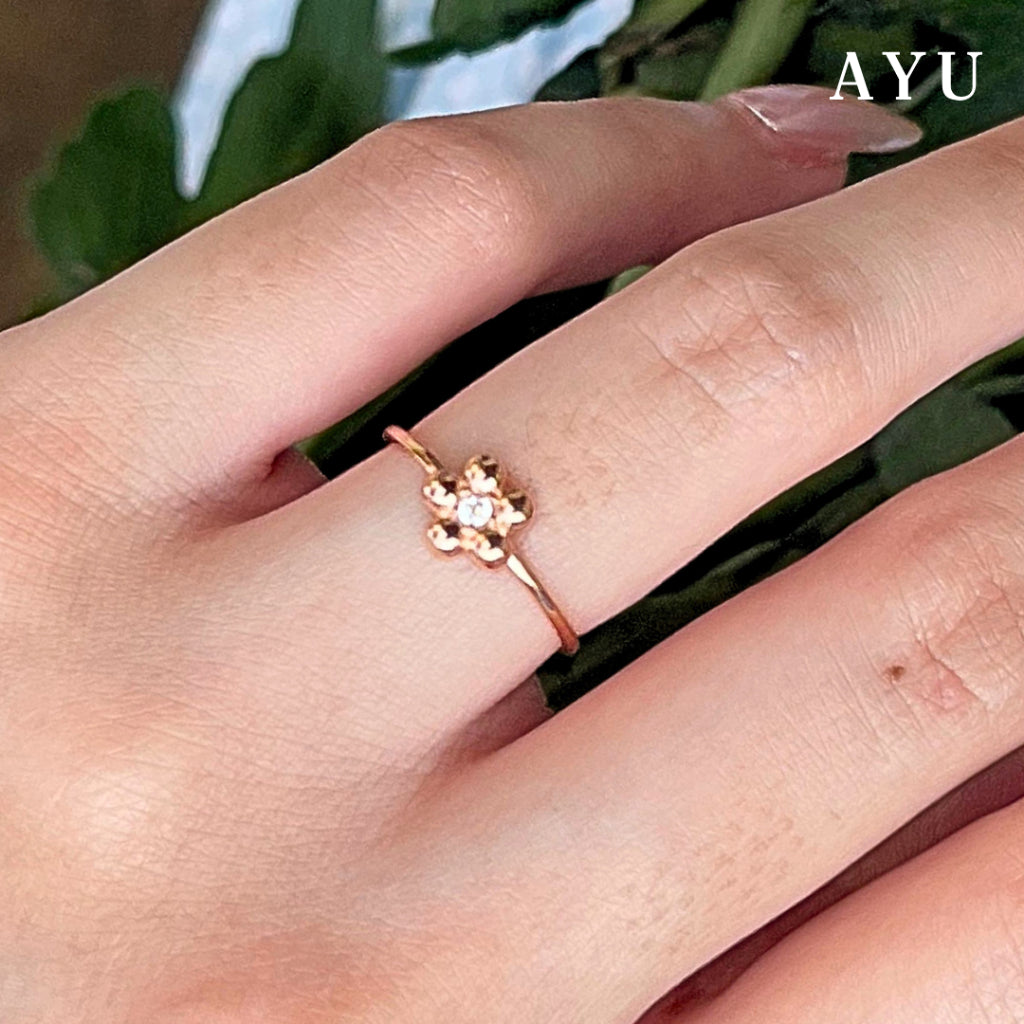 AYU Cincin Emas - Mochi Flower Ring 16k Yellow Gold