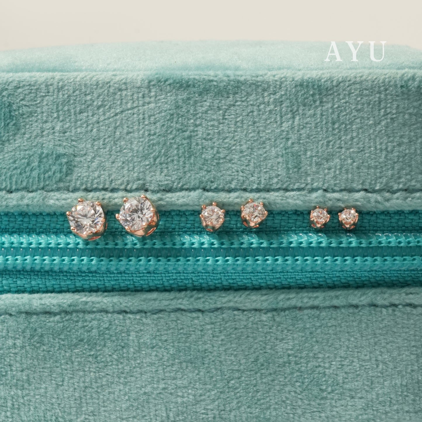 AYU Antng Emas Tindik - 6 Prong Studs 17K Rose Gold