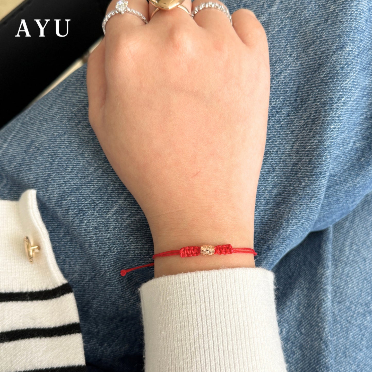 AYU Gold Bling Wheel Charm 17k Rose Gold (A)