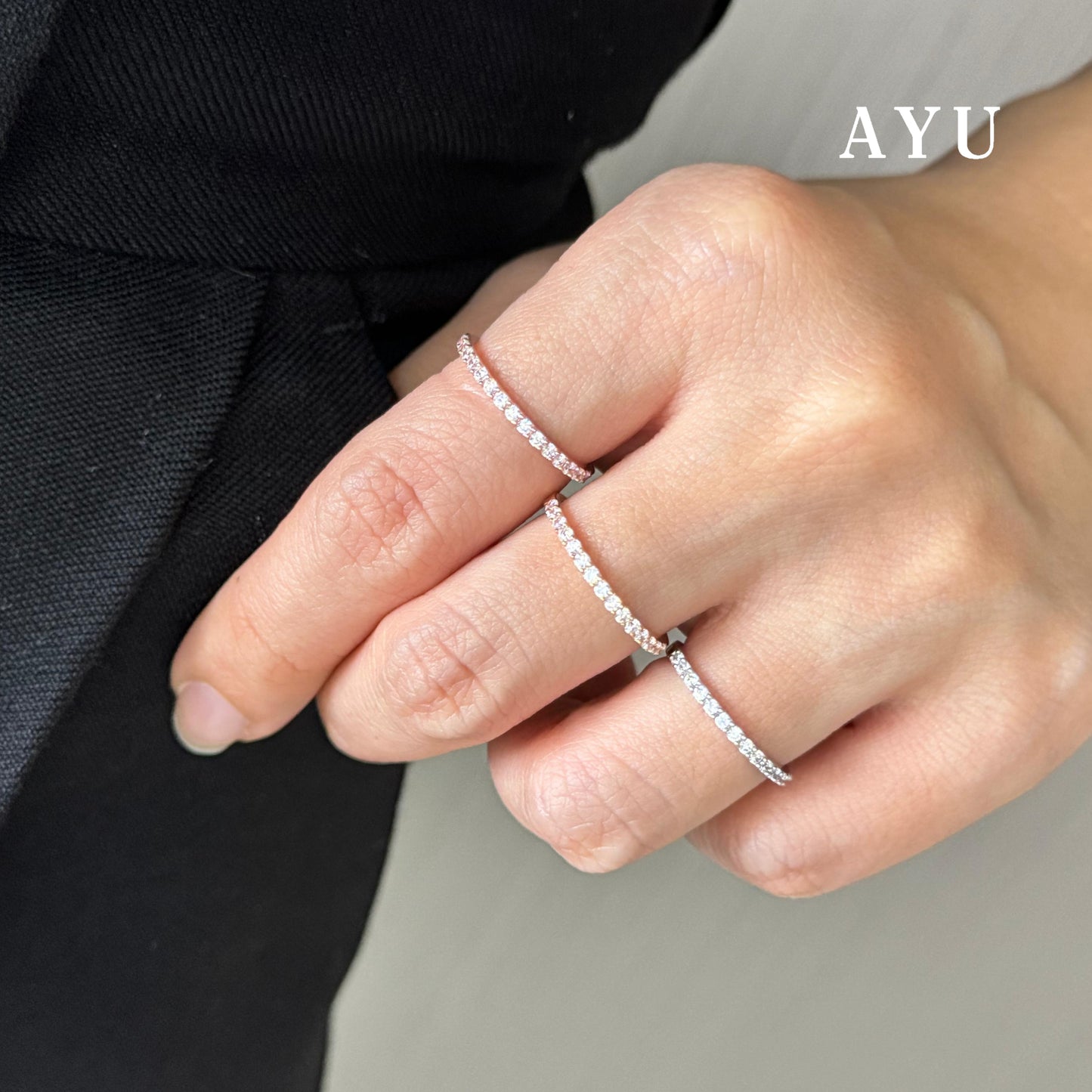 AYU Cincin Emas - The Original AYU Stack 17K White Gold