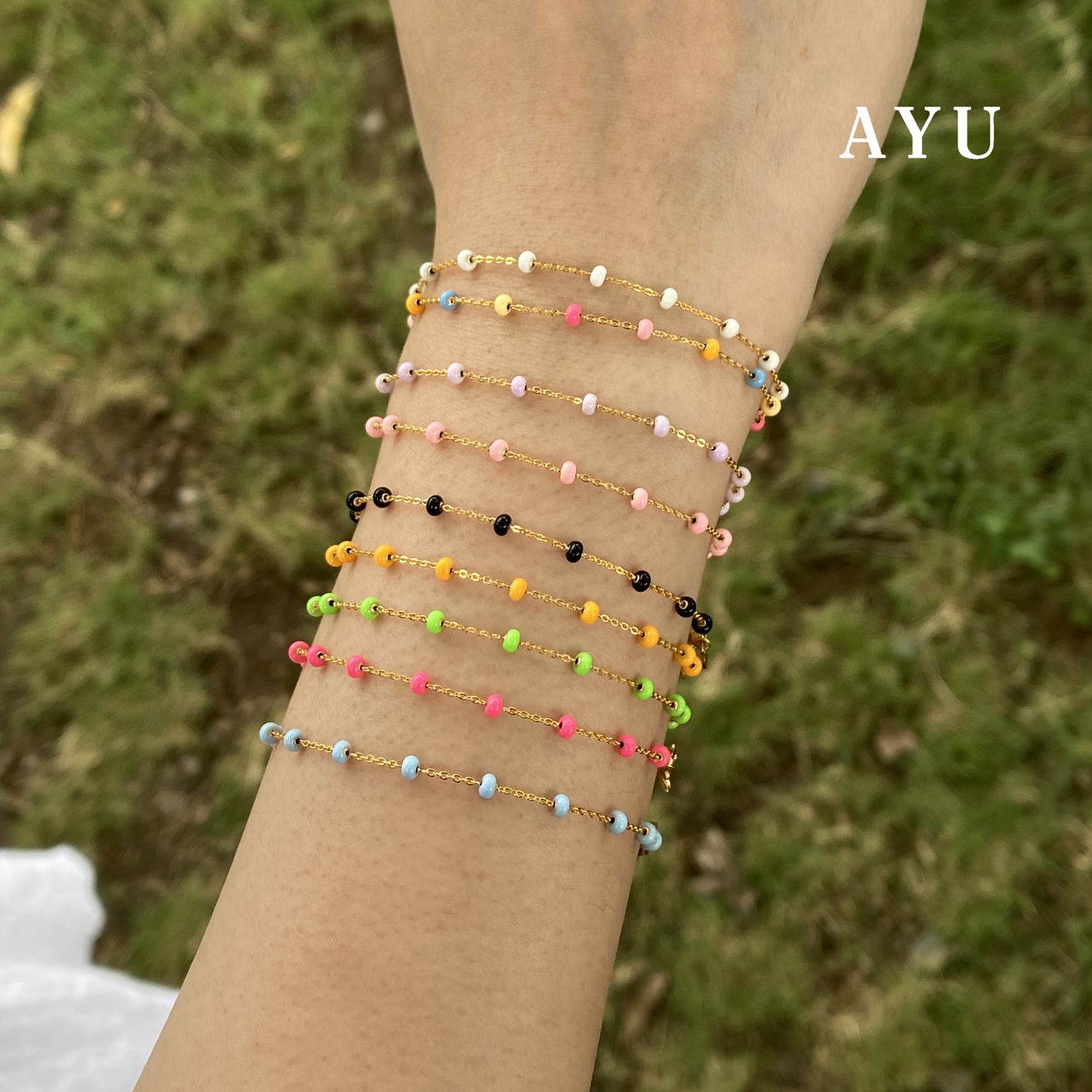 AYU Gelang Emas - Dot Dot Chain Bracelet 17k Rose Gold