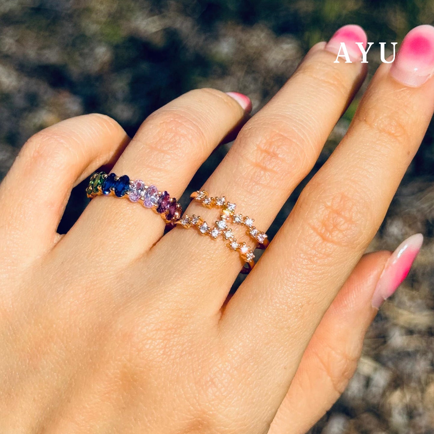 AYU Cincin Emas - Double Milky Way Ring 16k Yellow Gold