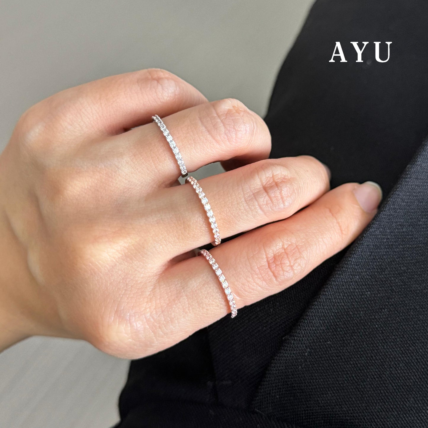 AYU Cincin Emas - The Original AYU Stack 17K White Gold