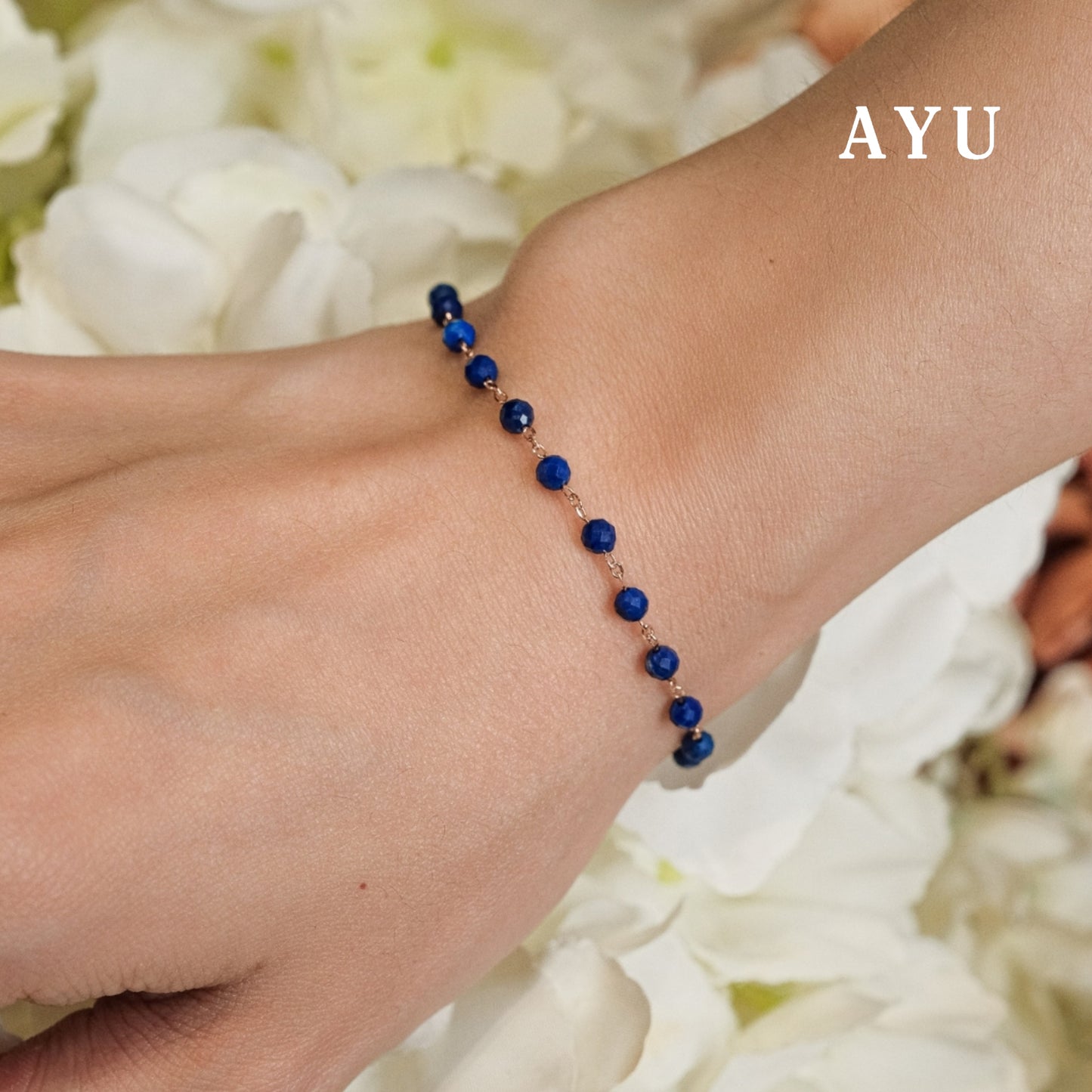 AYU Gelang Emas - Full Beads Bracelet 17k Rose Gold