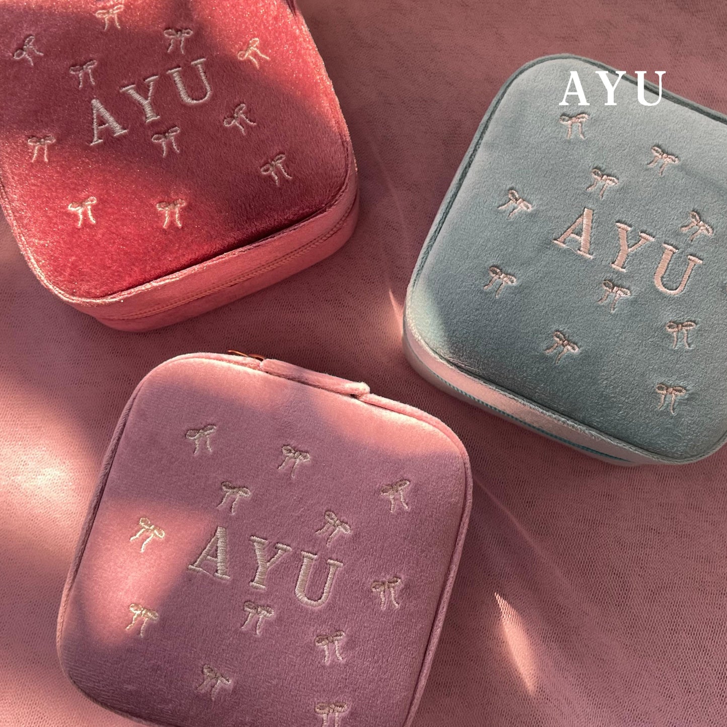 AYU Kotak Perhiasan - Ribbon Velvet Jewellery Box