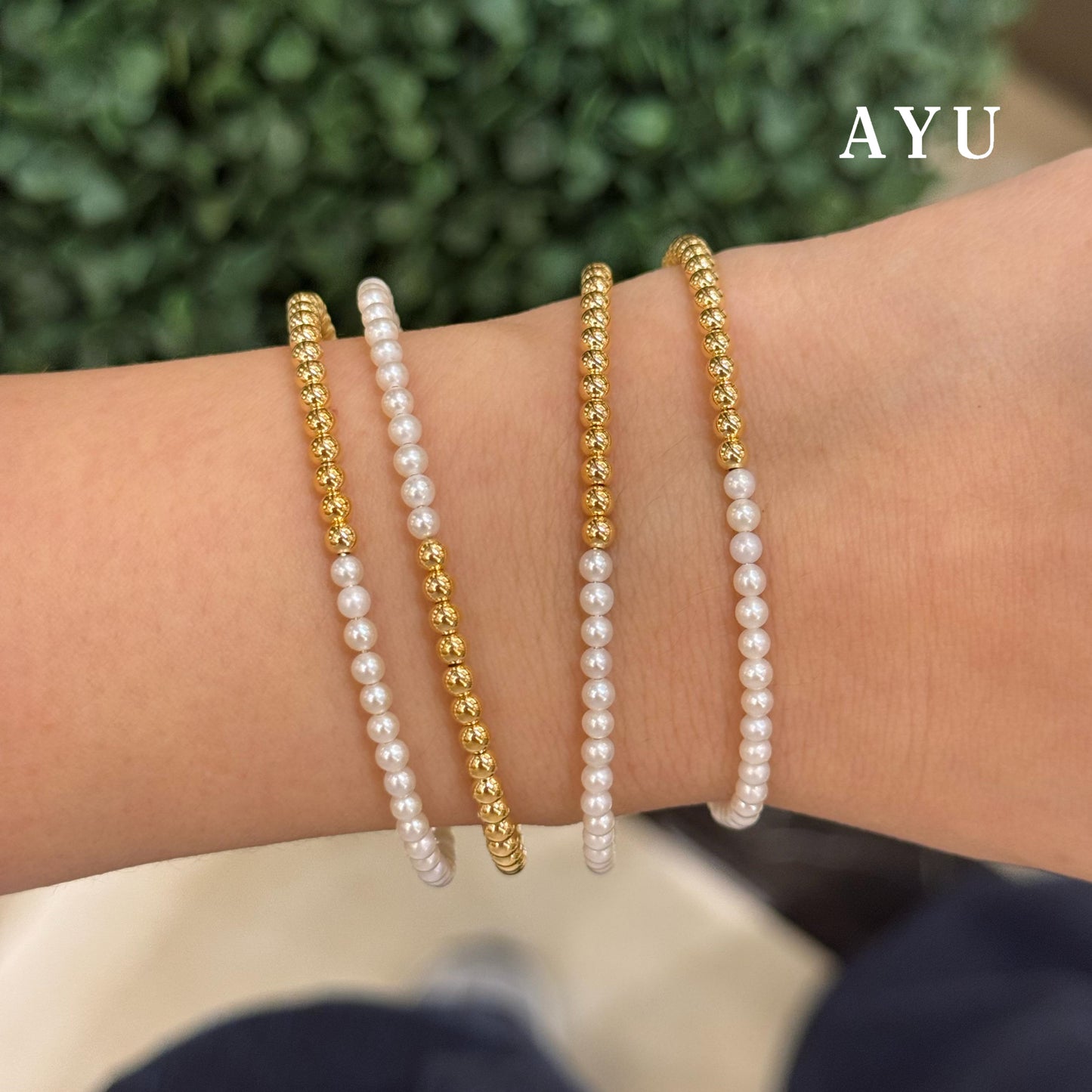 AYU Gelang Emas - Undecided Boba And Pearl Bangle 17k Rose Gold