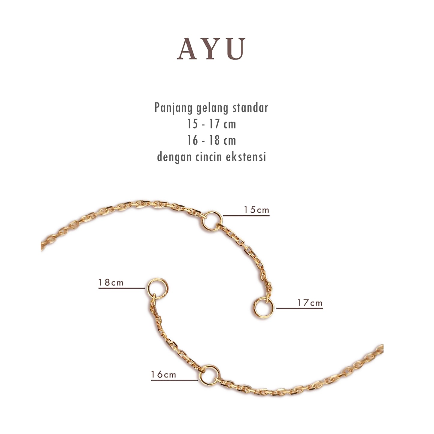 AYU Gelang Emas - Pepper Beads Party Chain Bracelet 17K Rose Gold