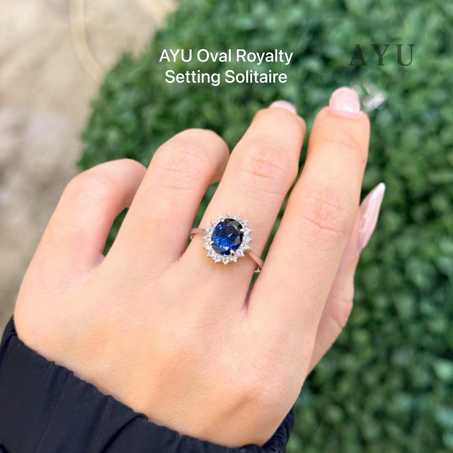 AYU Cincin Emas - Oval Royalty Setting Solitaire 17k White Gold