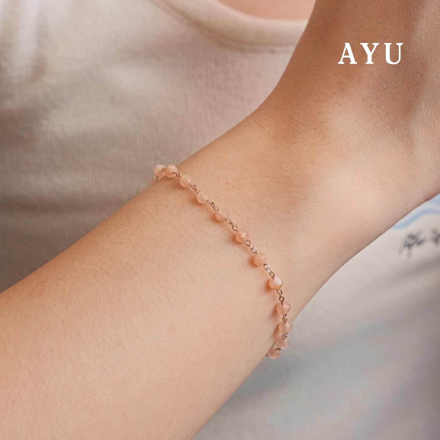AYU Gelang Emas - Full Beads Bracelet 17k Rose Gold