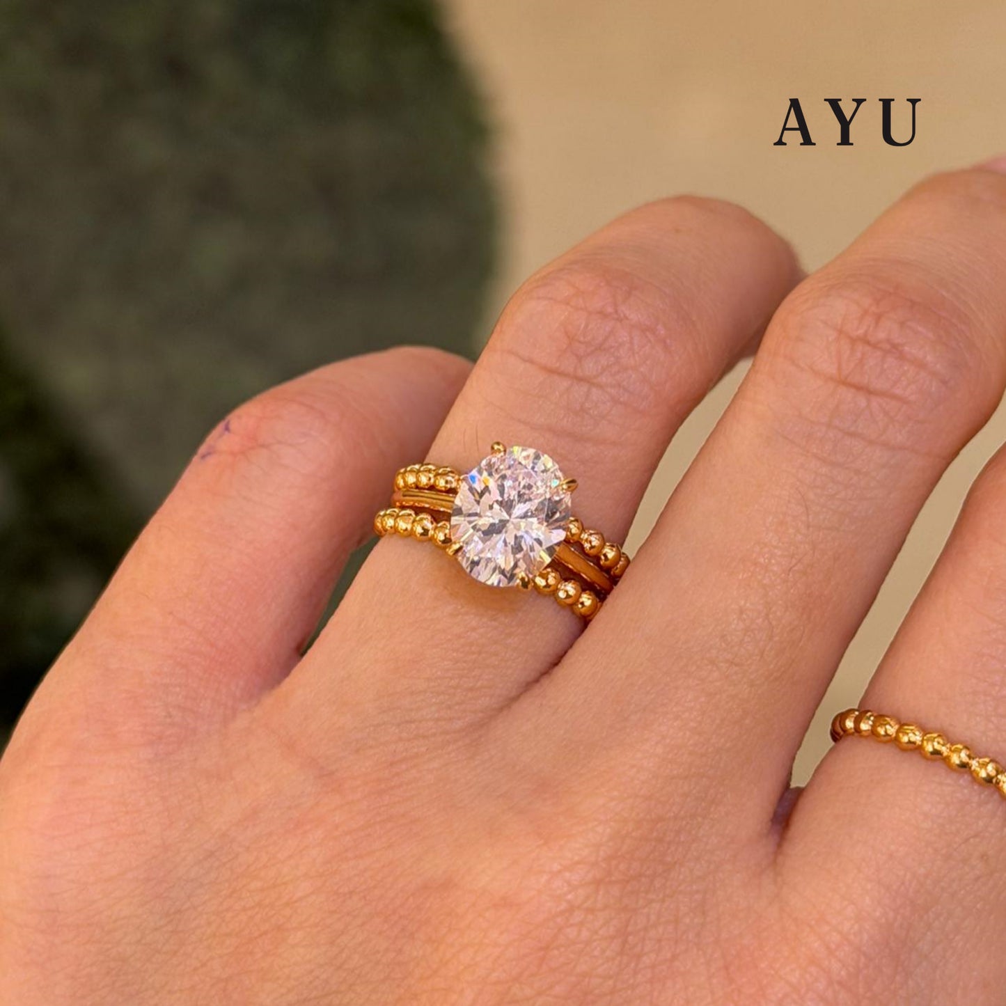 AYU Cincin Emas - Pepper Beads Ring 16k Yellow Gold