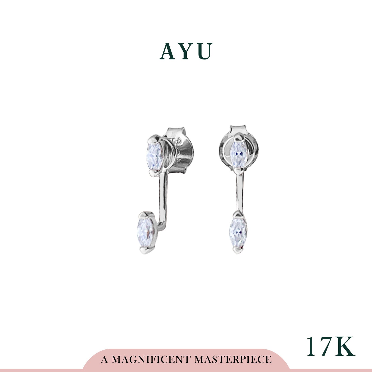AYU Anting Emas - Marquise Double Studs Jacket 17k