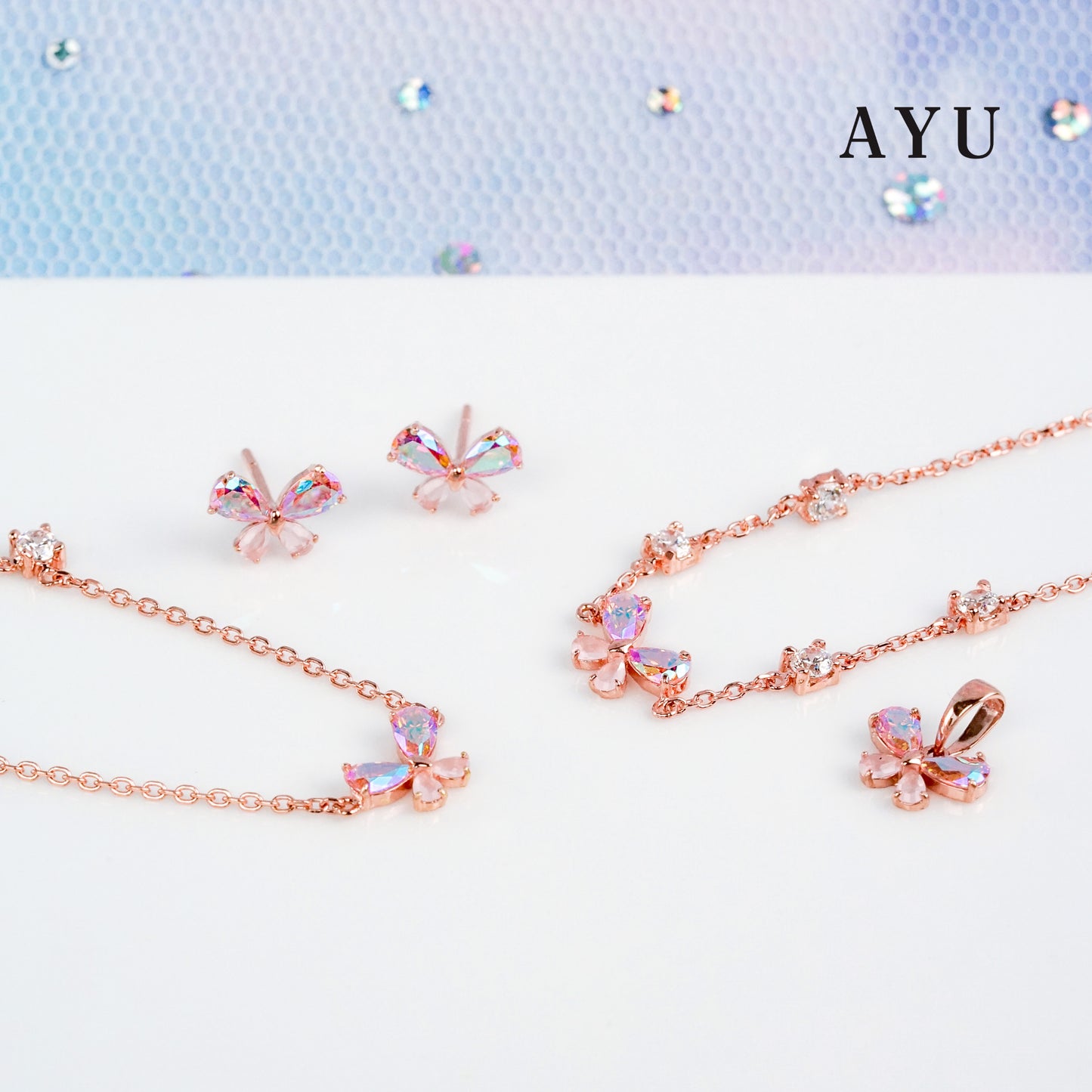 AYU Liontin Emas - Magical Butterfly Pendant 17k Rose Gold