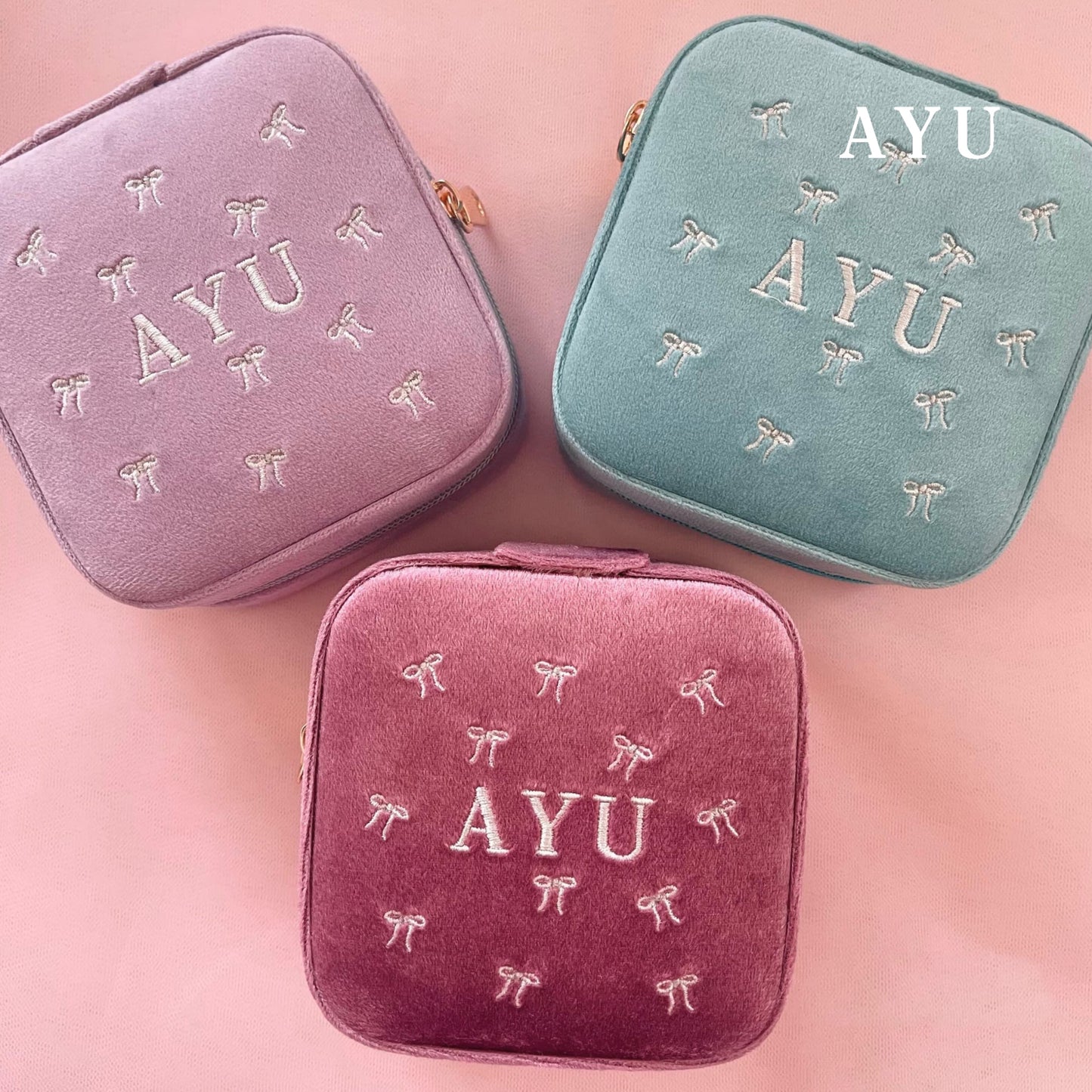 AYU Kotak Perhiasan - Ribbon Velvet Jewellery Box