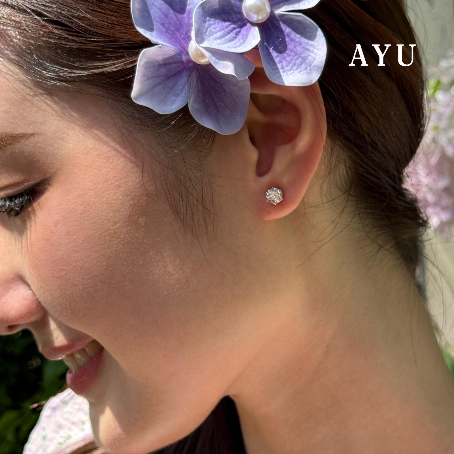 AYU Antng Emas Tindik - 6 Prong Studs 17K Rose Gold