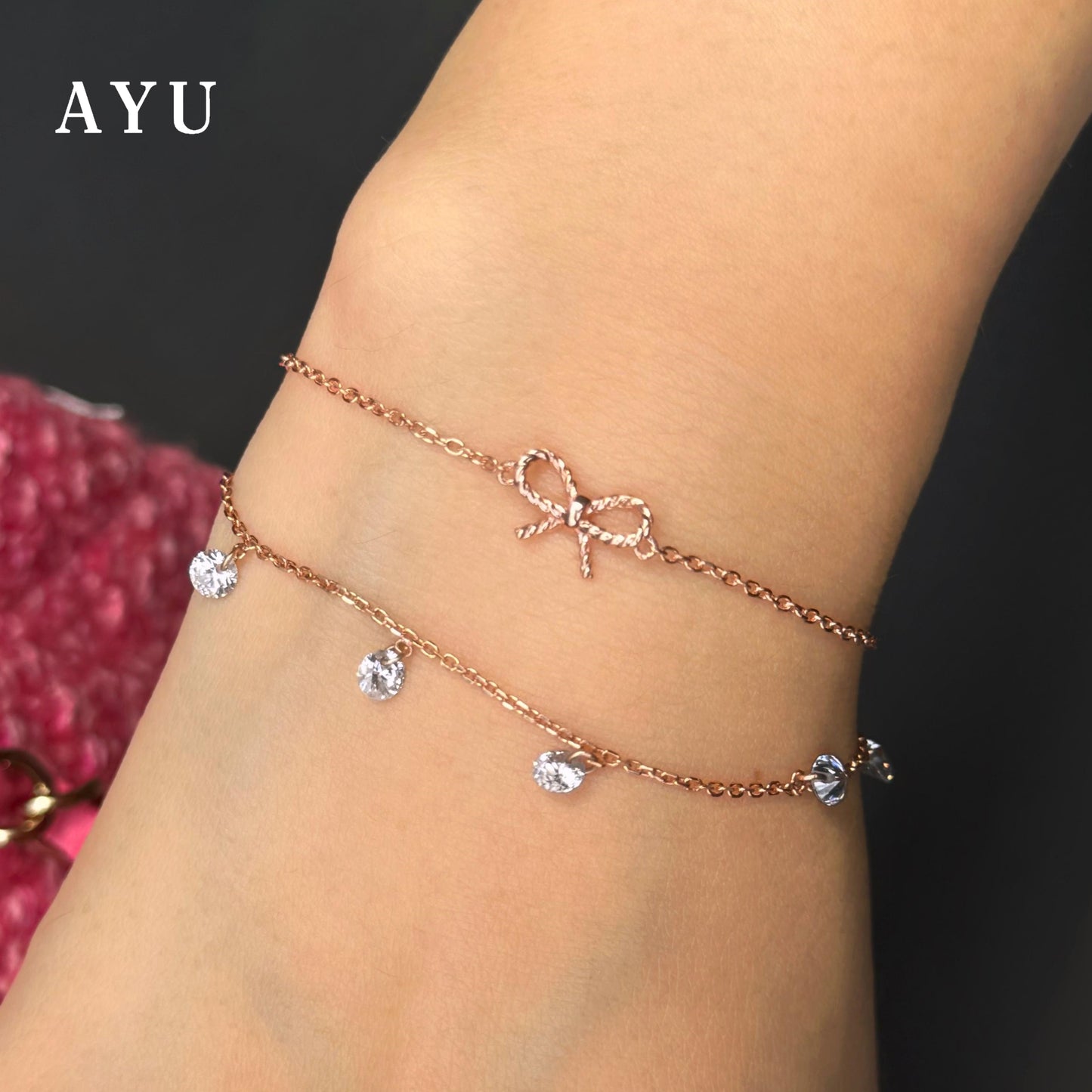 AYU 5 Candy Pop Chain Bracelet 17K Rose Gold