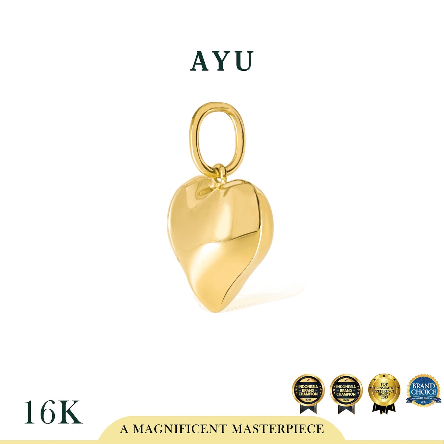 AYU Liontin Emas - Bonbon Heart Pendant 16k Yellow Gold