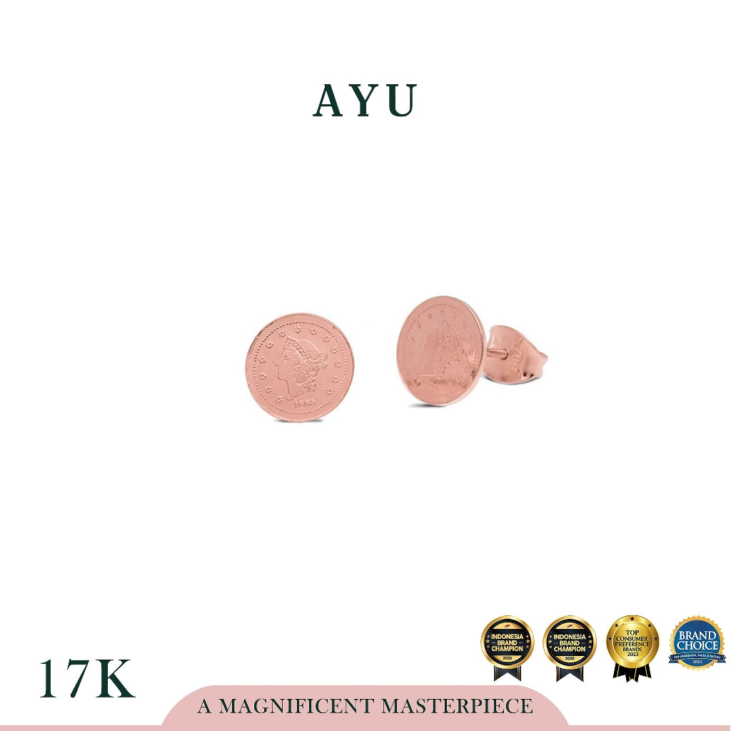 AYU Dollar Studs 17K Rose Gold