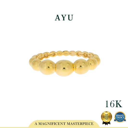 AYU Cincin Emas - Gold Gradating Pepper Beads Ring 16K Yellow Gold