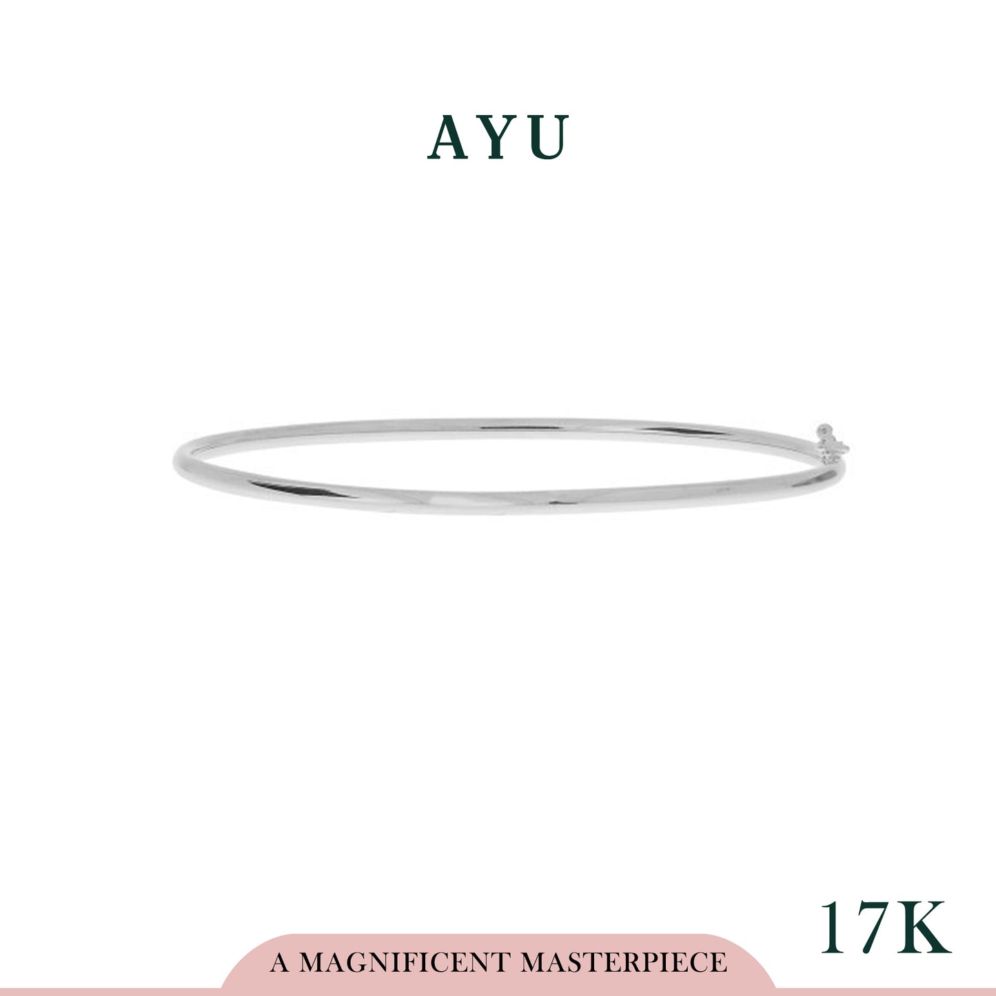 AYU Gelang Emas - Gold Wire Bangle 17k White Gold