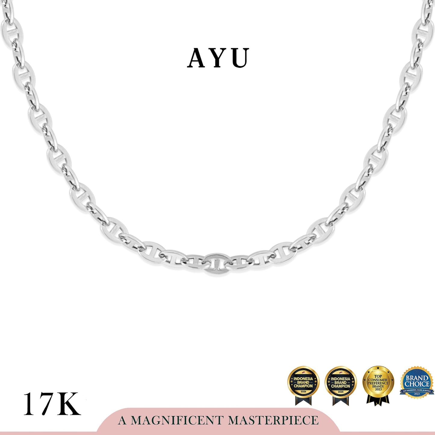 AYU Kalung Emas - Hemmy Necklace 17k White Gold