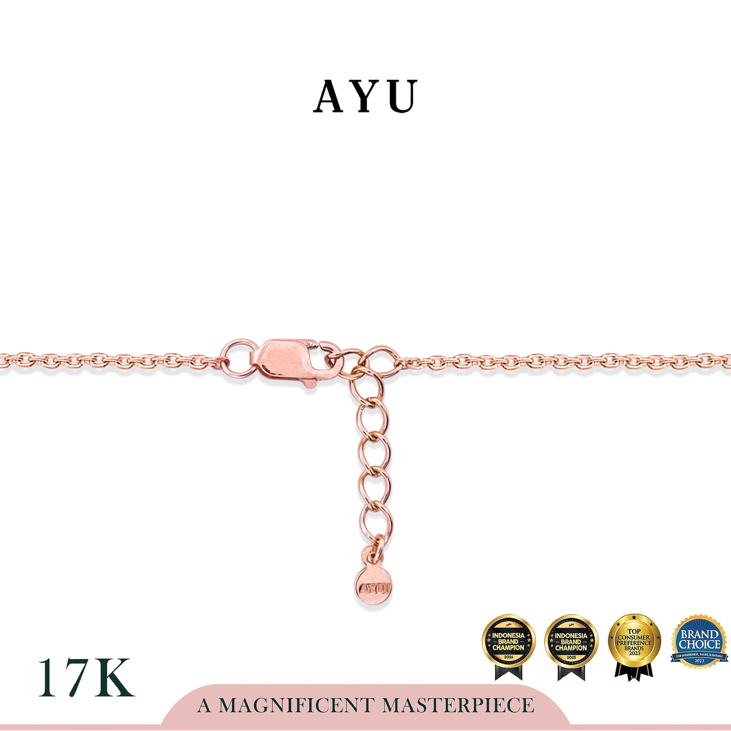 AYU Gelang Emas - Link In Pepper Bracelet 17k Rose Gold