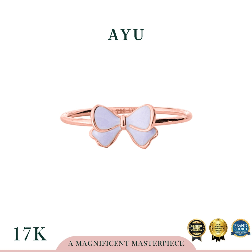 AYU Cincin Emas - Whimsy Ribbon Ring 17k Rose Gold