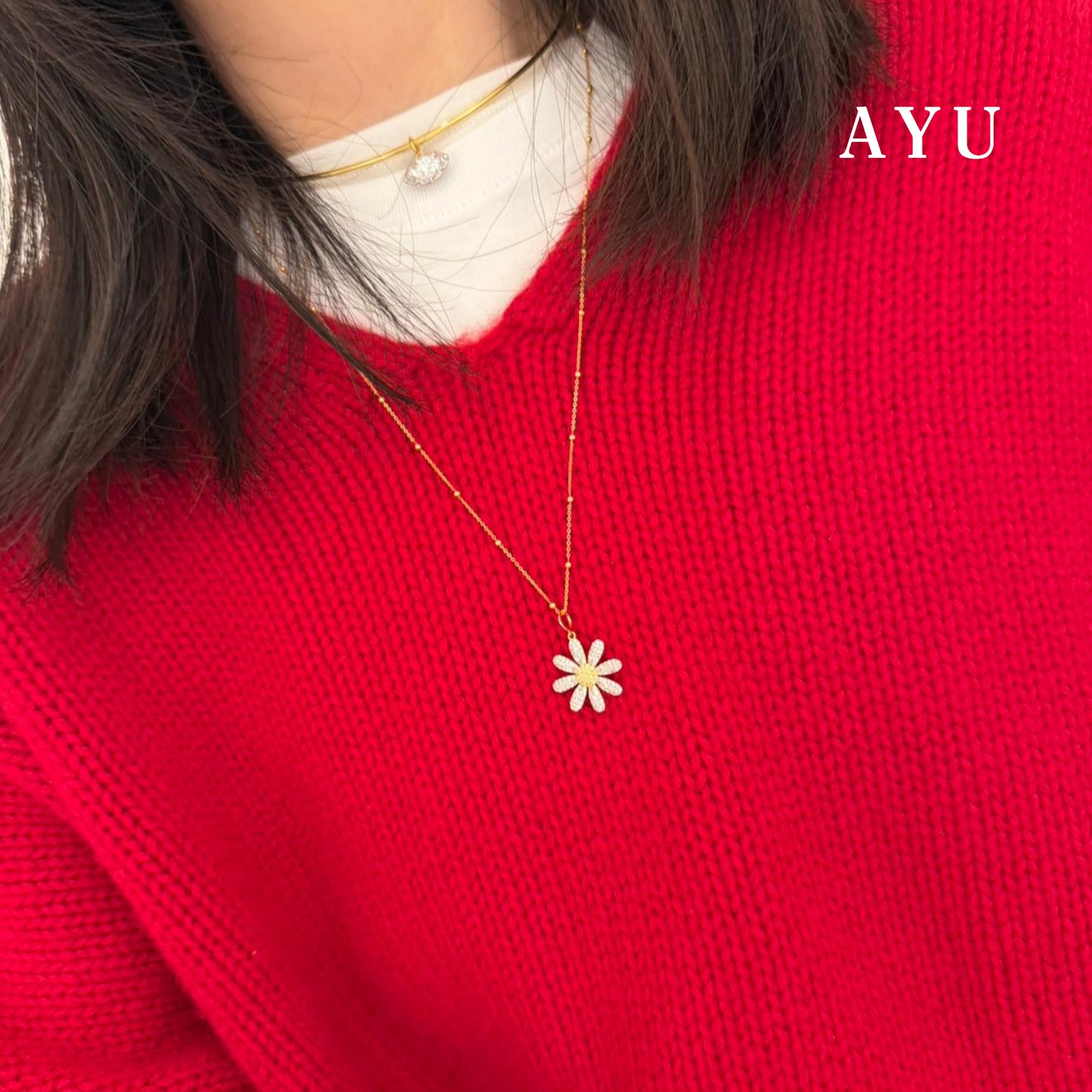 AYU Liontin Emas - Blooming G Daisy Pendant 17k Rose Gold