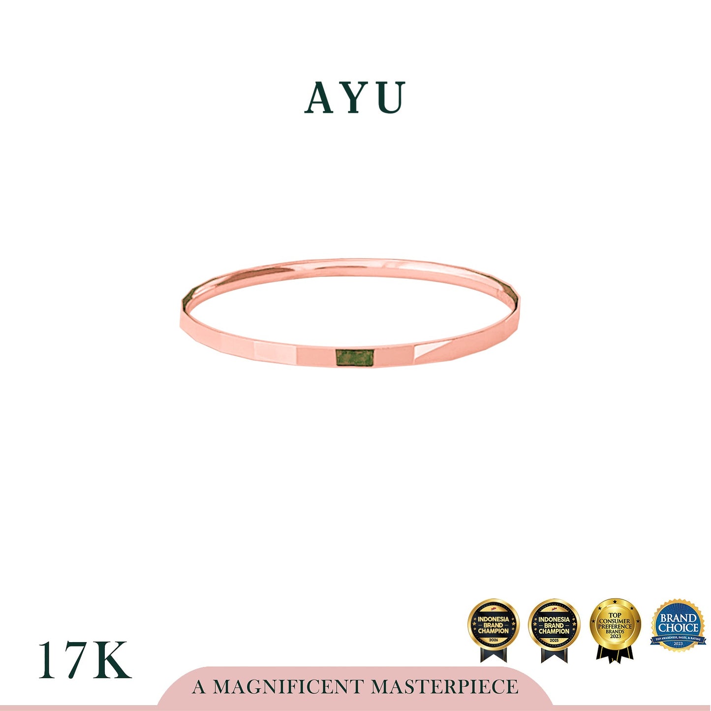 AYU Cincin Emas - Gold Paper Ring 17k Rose Gold