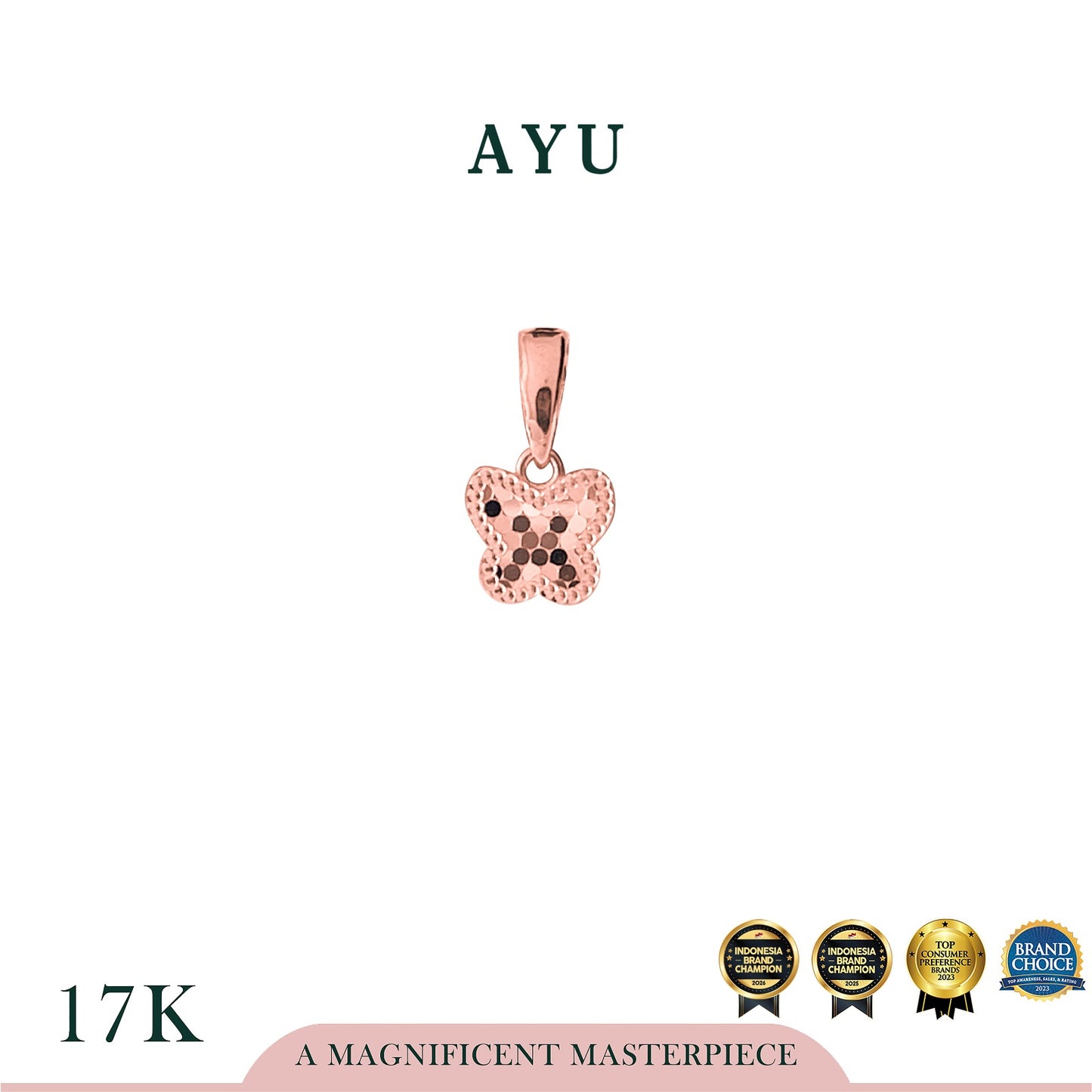 AYU Liontin Emas - Sugar Crush Butterfly Pendant 17k Rose Gold