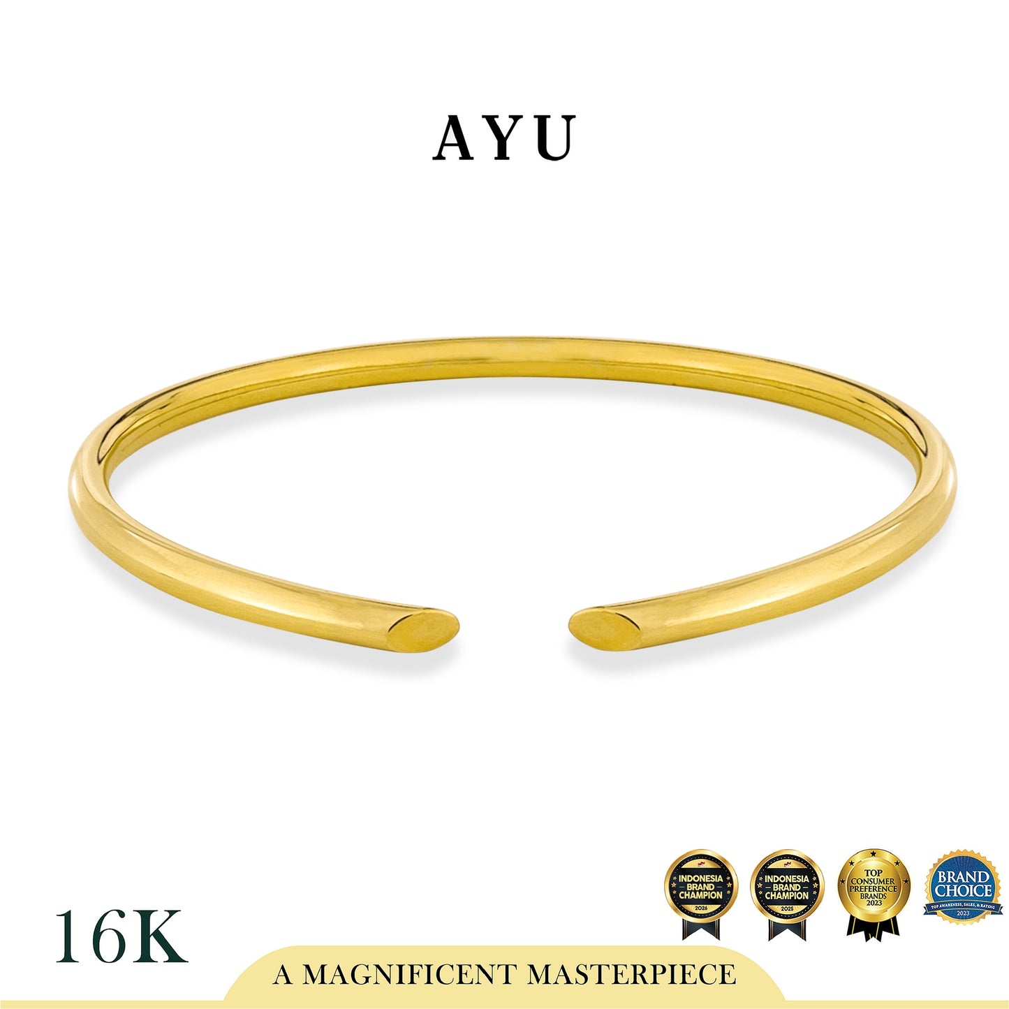 AYU Gelang Emas - Gold Edge Wire Bangle 16k Yellow Gold
