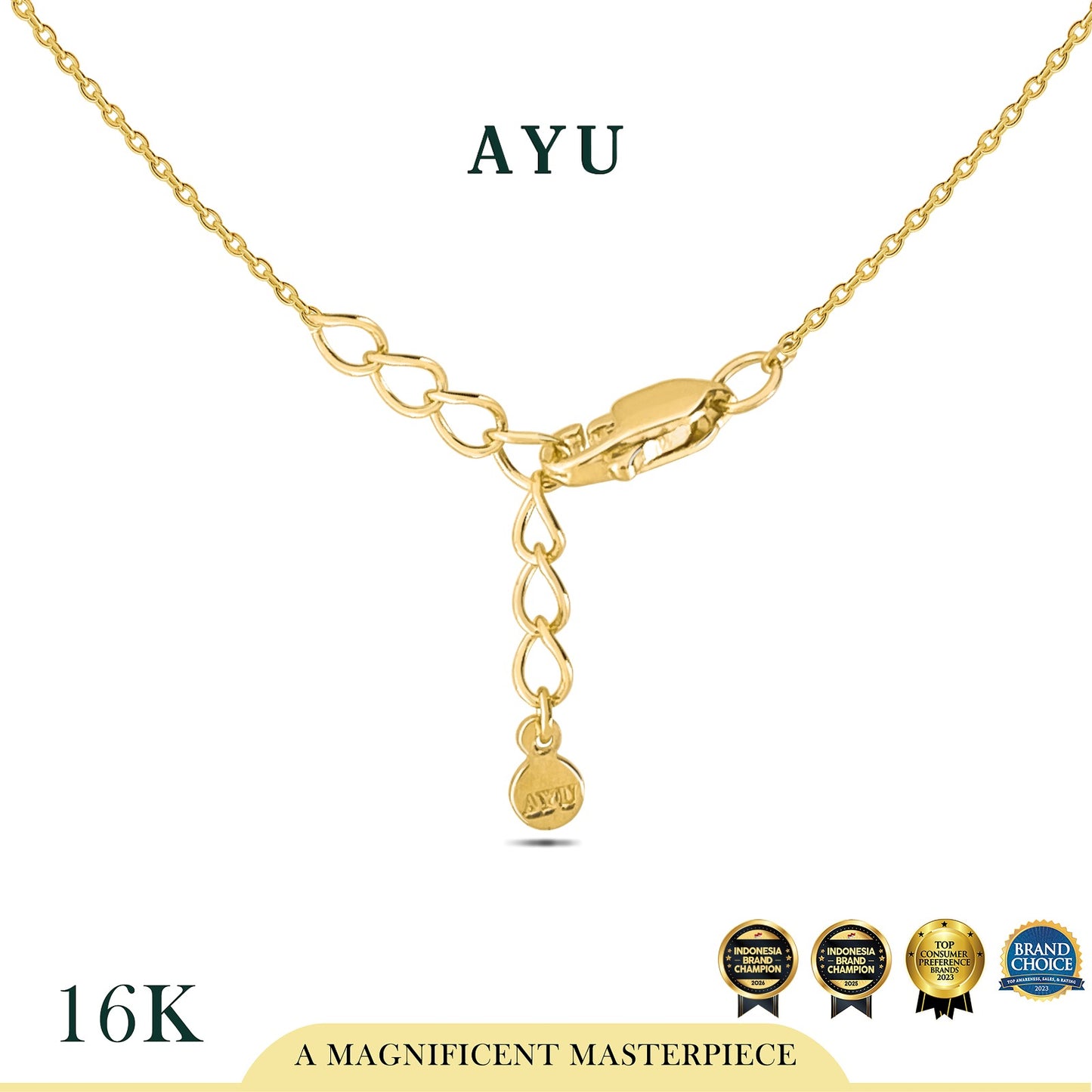 AYU Kalung Emas - Love Spark Necklace 16k Yellow Gold