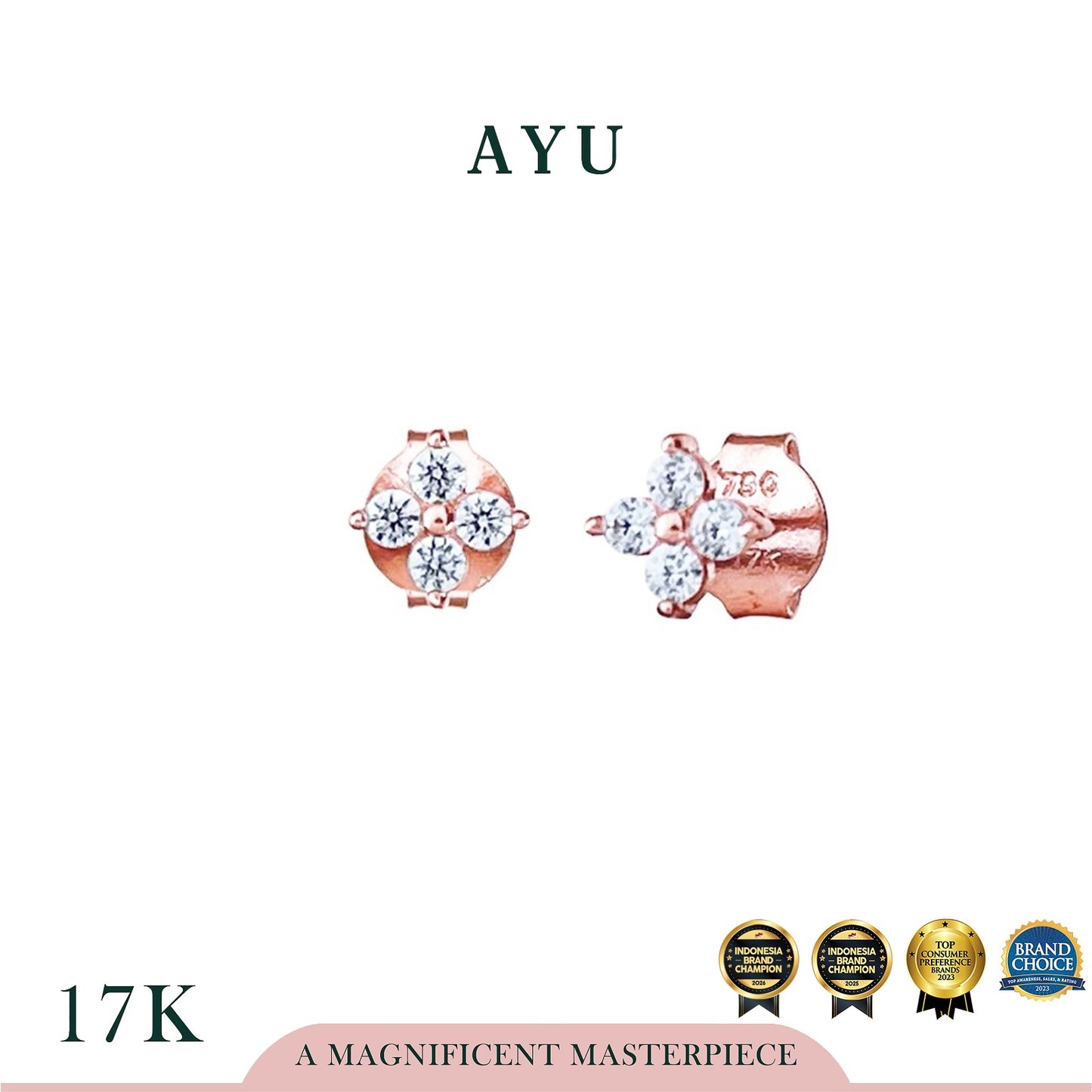 AYU Anting Emas - Shimmer Blossom Studs 17k