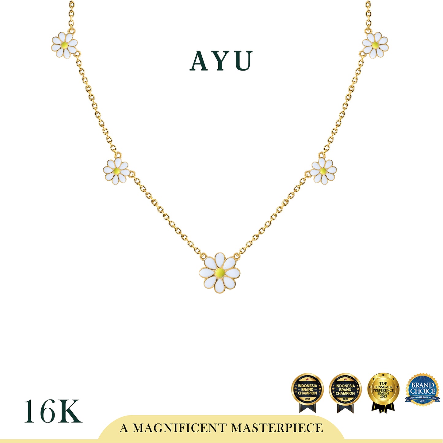 AYU Kalung Emas - Daisy Darling Party Chain Necklace 16k Yellow Gold