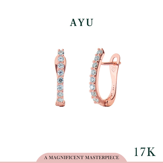 AYU Anting Emas - Pave Earrings 17K Rose Gold