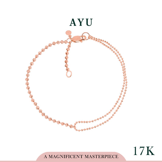 AYU Gelang Emas - Pepper Beads Party Chain Bracelet 17K Rose Gold