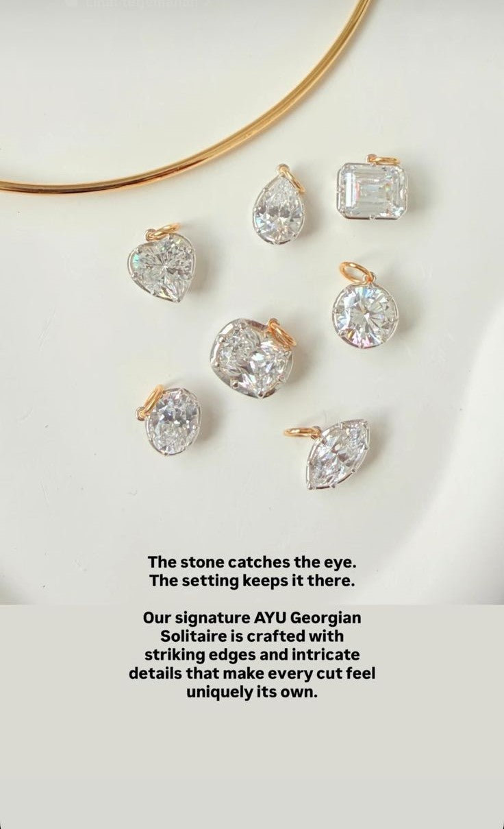 AYU Georgian heart pendant 16k yellow gold