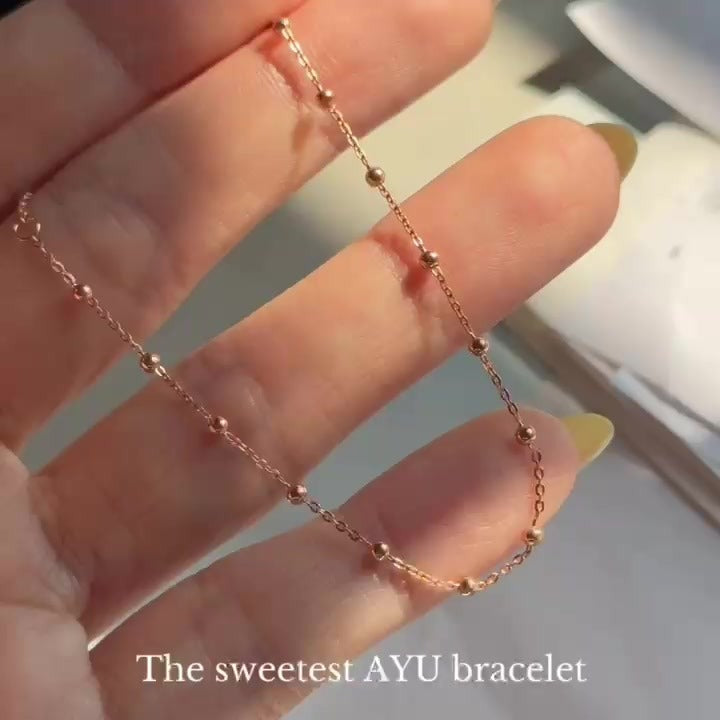 AYU Gelang Emas - Spaced Mini Boba Bracelet 16k Yellow Gold