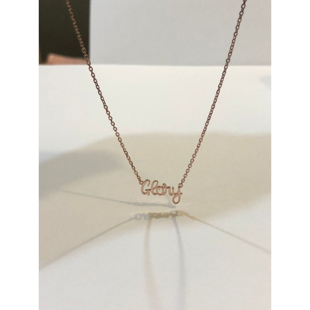 AYU Custom Gold Cursive Necklace 16k Yellow Gold