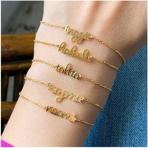 AYU Custom Bracelet Cursve 16K Yellow Gold