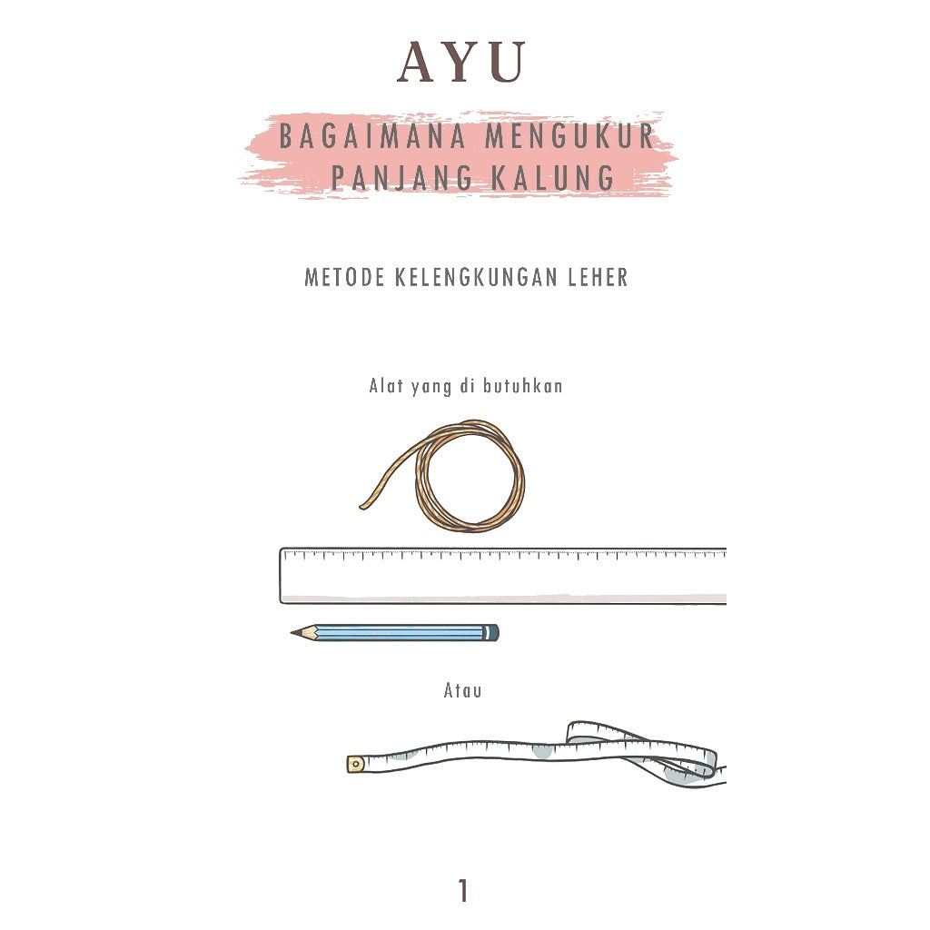 AYU Kalung Emas - The Glam Sella Cut Necklace 17k Rose Gold